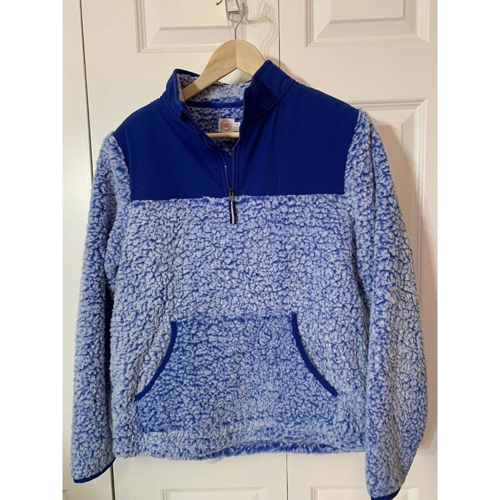 New Wonder‎ Nation Sherpa Pullover 1/4 Zip Kids Sz XXL 18 Blue Soft NWT